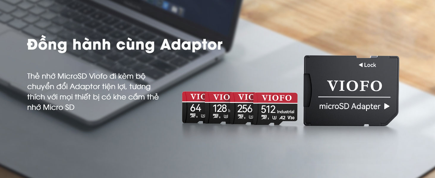thẻ nhớ Viofo đi kèm bộ chuyển đổi adapter